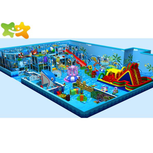 Fun Ocean Theme Kids Indoor Playground Equipment Bounce Trampoline Park