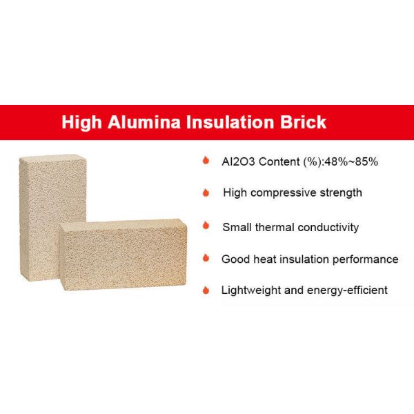 Custom High Alumina Insulation Brick 0.5 - 1.3g/cm3 Lightweight Insulating Fire Bricks