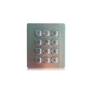 12 клавиш Промышленная клавиатура из нержавеющей стали вандально-устойчивая цифровая клавиатура для банкомата