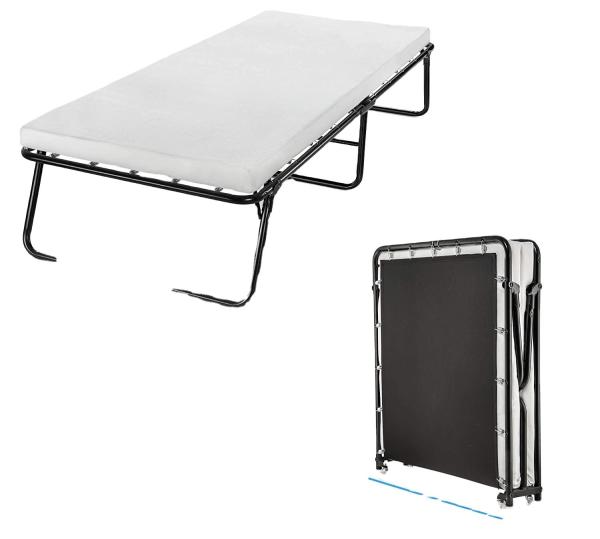 Black Sleep Master Folding Guest Bed Frame With Comfort Foam Mattress Customized Logo