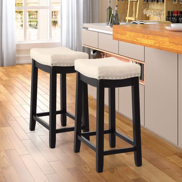 Nailhead Studs Padded Counter Stools For Kitchen Dining Room Coffee Bar Pub