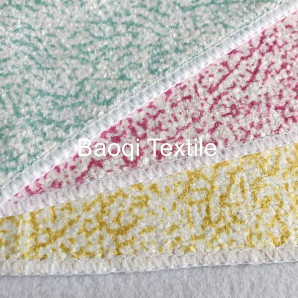 3 colors in set single side printed 100% poly kitchen towels ,microfiber red house cleaning kitchen rags size 40cm*40cm