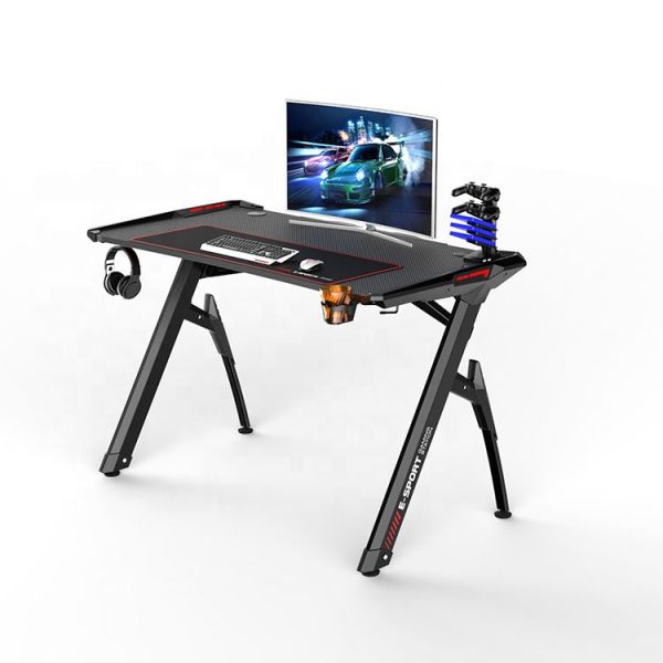 Customized Computer Pc Gaming Desk Table For Internet Gaming With PU Surface Material