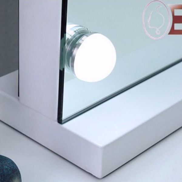 Compact Led Hollywood 10x Vanity Mirror Plexiglass Material