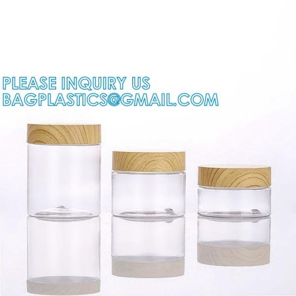 Eco-Friendly Natural Frosted Amber Clear Jars Containers Pot Body Butter Cosmetic Cream Jar With Bamboo Lid