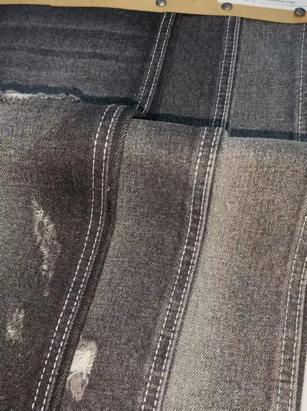 12.2OZ Wrinkle-resistant TWILL style Cotton Polyester Denim Fabric BLACK/WHITE for  jeans clothing Wholesale denim JSD3085B