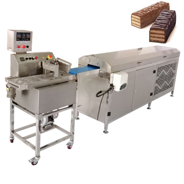 Small Chocolate Enrobing Machine Chocolate Enrober Machine 3.2m Tunnel