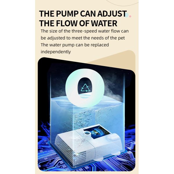 2.5L 304 Food Grade Stainless Steel Eco-Friendly Automatic Pet Water Feeder 5V Filtration Purification Mute Drinking Fountain