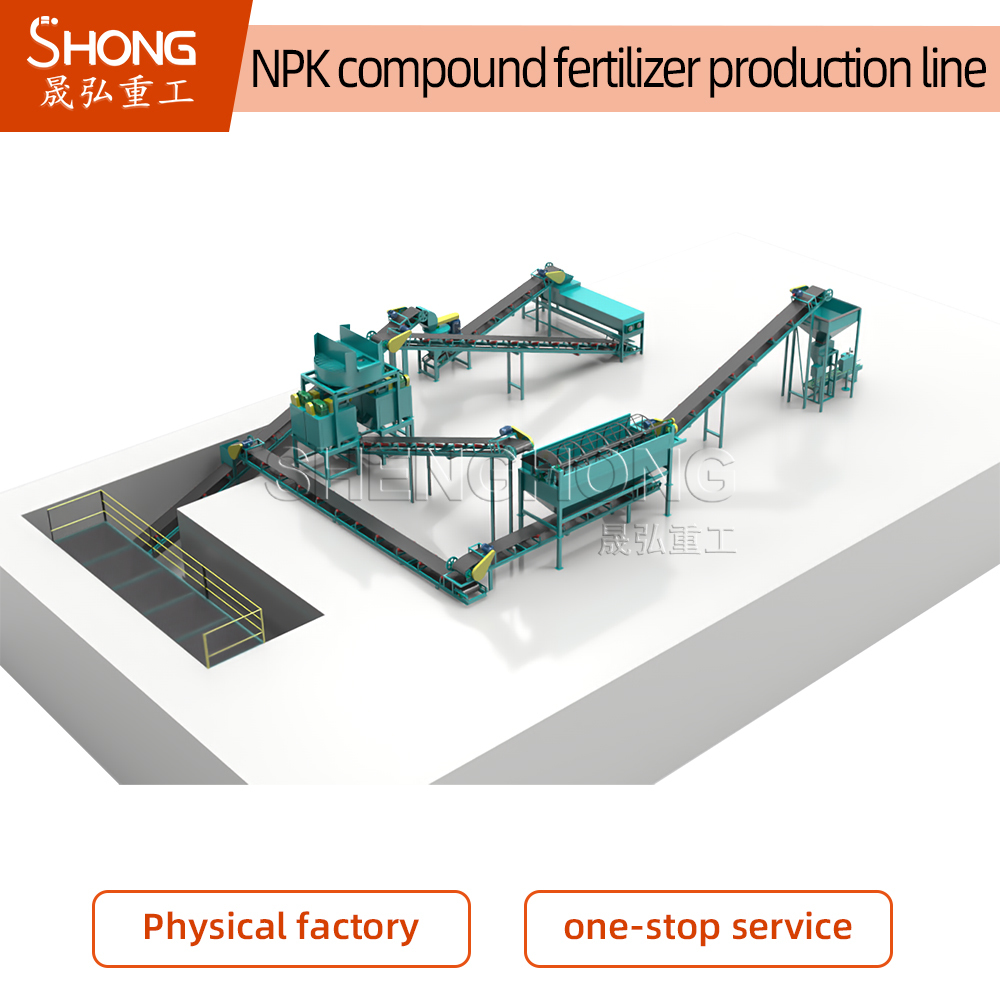 18.5kw NPK Fertilizer Production Line with 1-2 Tons Per Hour Capacity and 1 Year Warranty