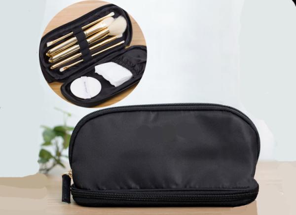 Brush bag and makeup bag 2 in one women's small portable travel set storage bag