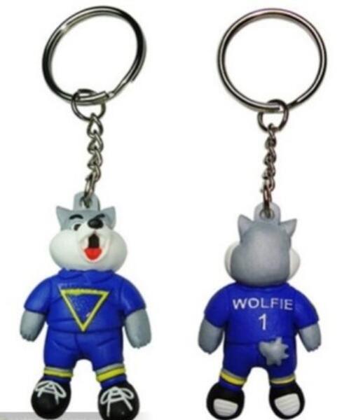 3D Rubber Animal Design Customer Logo PVC Keychain with Metal ring