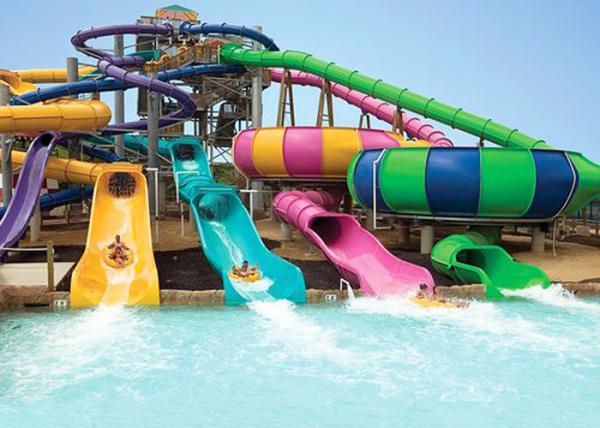 Theme Park Family Water Slide , Fiberglass Swimming Pools Water Slides For All Ages