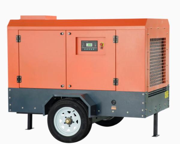 Portable High Power 59KW Diesel Mobile Air Compressor for High Altitude & Low Temperature Oil Lubrication Used 10bar Pressure