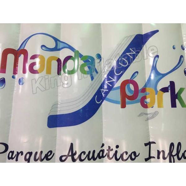 Durable PVC White And Blue Inflatable Water Toy , CE Approved Blow Up Floating Buoy