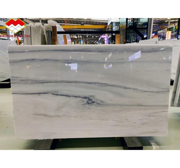 Hotel Design Style Modern White Marble TV Wall Board Panel for Home Renovation Project