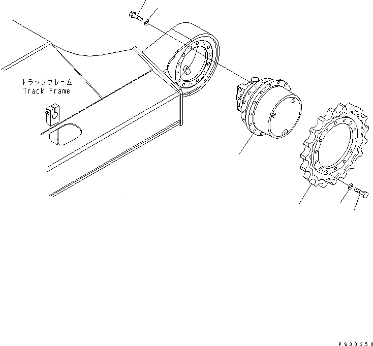Закс200 Закс210 Закс230 Закс240 Финальный привод Асси, Двигатель путешествий и скоростная коробка.