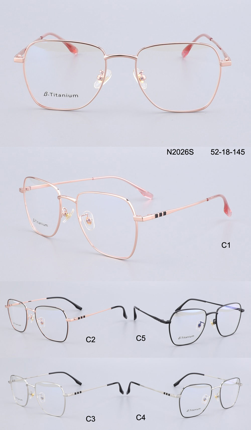 Женщины титана 52 до 18 до 145 анти- голубых светлых Eyeglasses