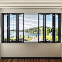 Ventanas industriales de aluminio a medida Ventanas de acordeón deslizante a prueba de fuego