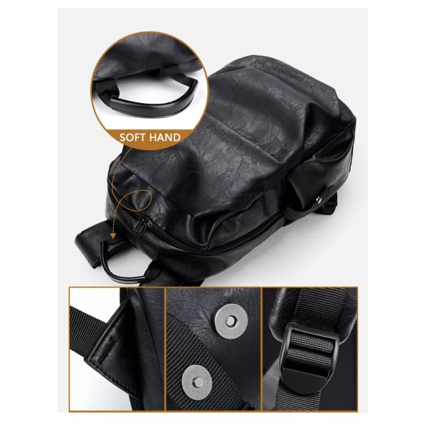 Рюкзак подростка течебезопасный кожаный случайный с поручать USB