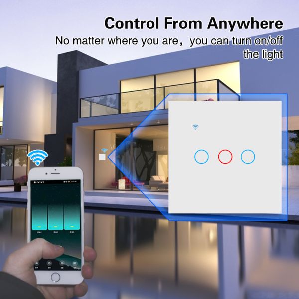 Интеллектуальные настенные Wi - Fi - переключатели типа 86 из черного закаленного стекла Tuya, совместимые с европейскими стандартами, работают с Alexa Voice