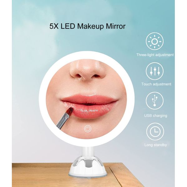Beauty Beautiful Bathroom Vanity Led Light Magnifying Makeup Mirror With Suction Cup