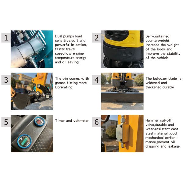 Дизельный мини-экскаватор KV12-B с дизельным двигателем KOOP 192F