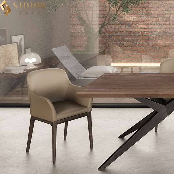 Classic Ultra Modern Dining Chairs 51cm Length Solid Wood Upholstered Chair