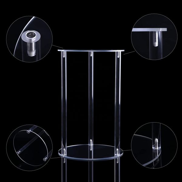 Acrylic Flower Stand Wedding Centerpieces Marriage Decorations Supplies Tabletop Decor Clear Display Rack Crystal Stage Pillar