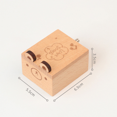 Christmas Holiday Wooden Jewelry Music Box with Silk-Screen Printing and Burned Design