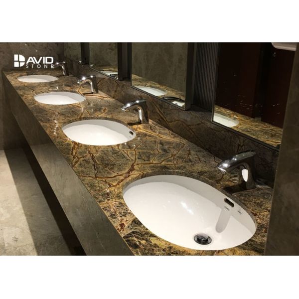 Durable Marble Bathroom Sink Tops , Marble Vanity Tops With Sink Heat Resistance