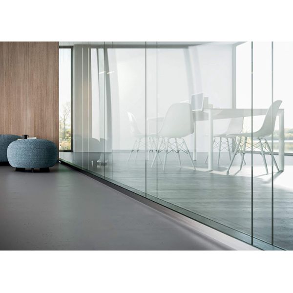 Indoor Partition Wall Double Glass Frameless Full View Soundproof 48db Easy Installation Fast Delivery