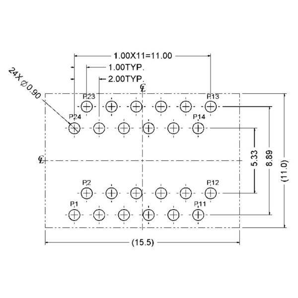 L12T002-0 Single Port 24 Pin 1G Base - T Magnetic Filter Transformer
