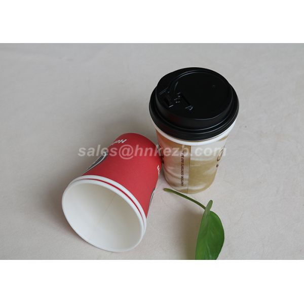 Customized White Paper Vending Cups , Disposable Coffee Cup For Hot / Cold Drink