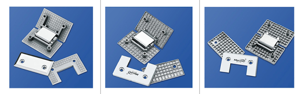 Bathroom glass clamp RS805, Square 90 degree, Single side, material stainless steel, satin or mirror