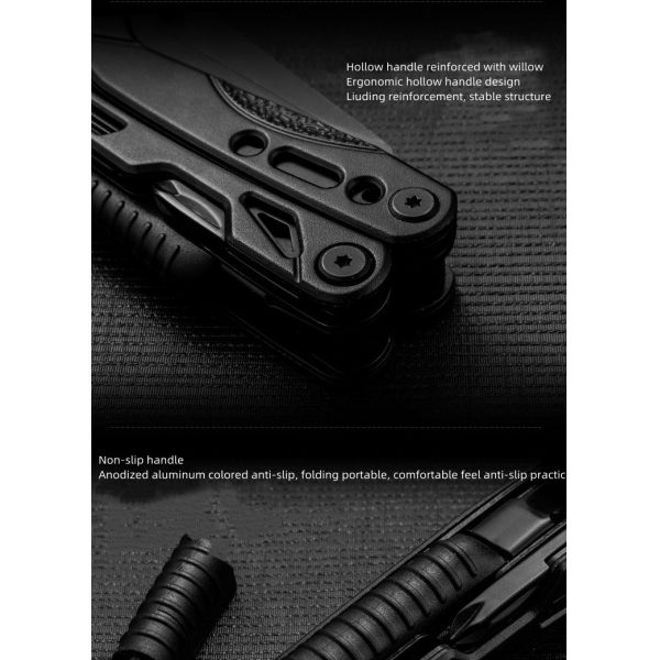 Multifunctional Combination Cutting Plier Black Stainless Steel