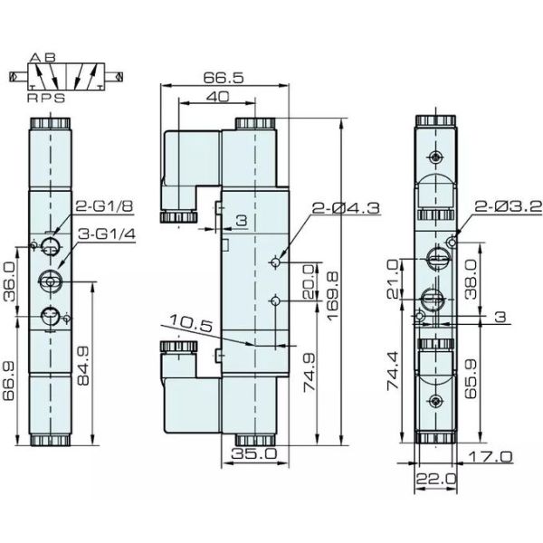 Тип 5/2 путь AirTAC 1/4