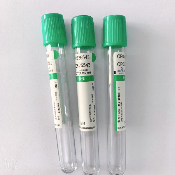 Limpe o sangue que recolhe a parte superior Vacutainer do verde do teste do plasma do tubo 4ml 5ml