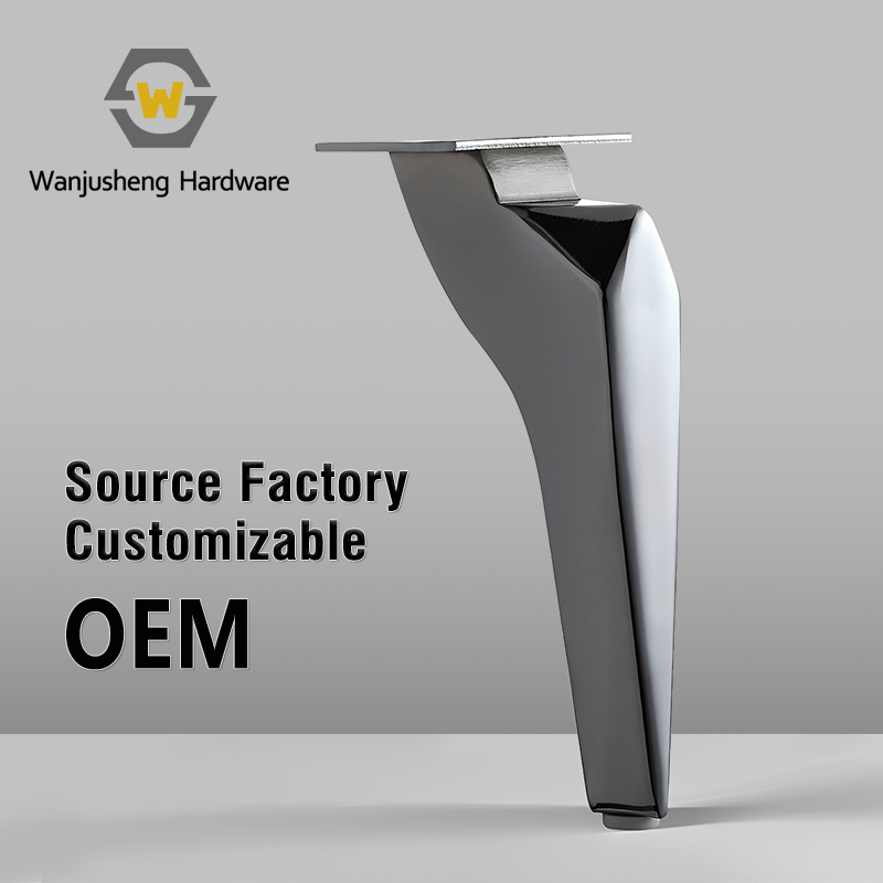 Metal Support Legs with Anti-slip Rubber Base for Sofas Furniture Fittings for Cabinets & Tables