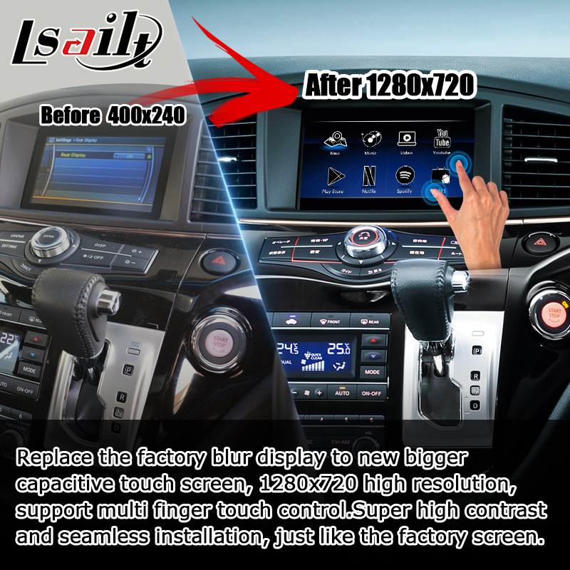 Nissan Elgrand E52 HD muti touch touch HD обновление экрана беспроводная связь carplay android auto