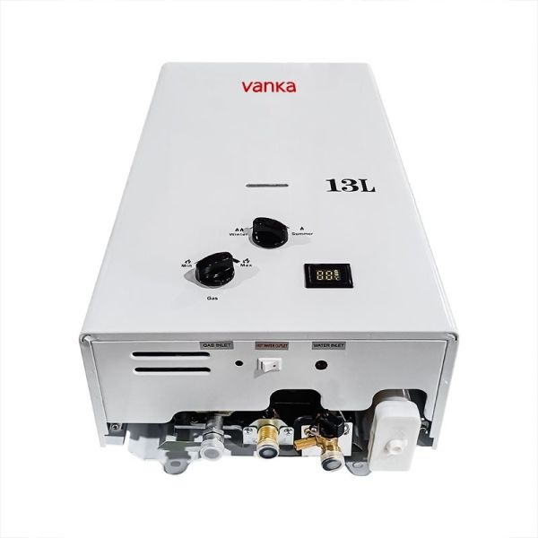13L Flue Gas Water Heater Elegant Black Display with Control Knob Modern Design for Home Use Efficient and Reliable