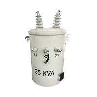 Transformador de distribuição a céu montado de 25kva de fase única com pólo cheio de líquido 12470v a 480v
