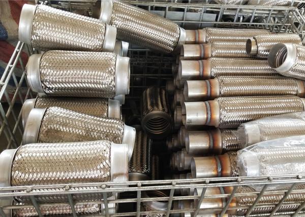 1.75 X 6 X 10 Ss201 Flexible Exhaust Pipe Connector With Wire Braide And Welded Nipple