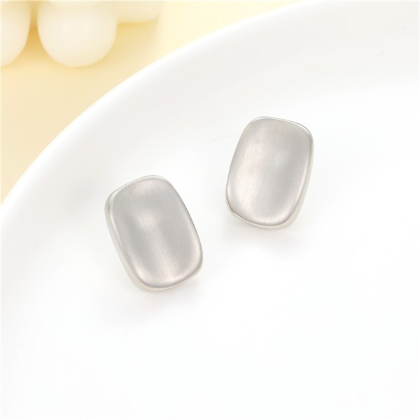 New Trendy Korean Popular Jewelry Retro Minimalist Style Earrings 925 Silver Needle Frosted Brushed Stud Earrings for Women