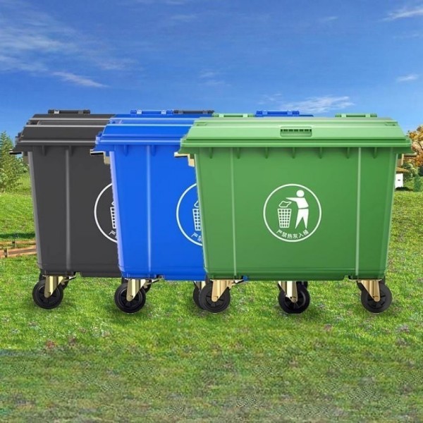 80L HDPE Recycling  Waste Disposal Management Trash Can Garbage Bin Collection Bins