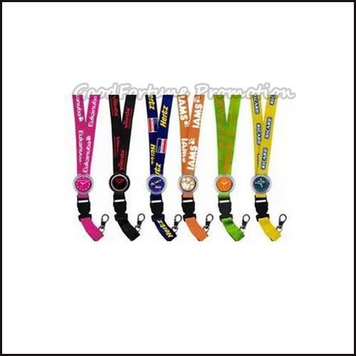 Eco customed promotional printed logo polyester lanyard with watch fair exhibition