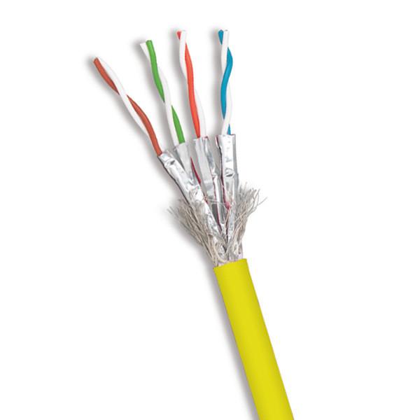 Ultra Fast 0.585mm Yellow Network Cable CAT7 SFTP For 600MHz Data Transmission
