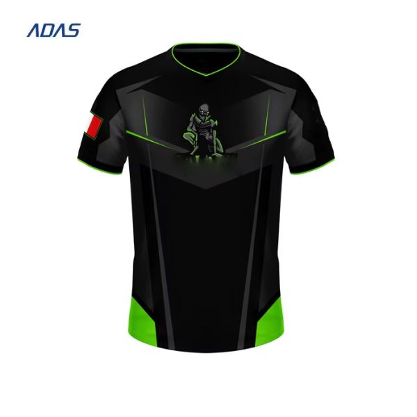 Custom Sublimation Transfer Print Esports Team Jersey Gaming Shirt Wear Dyed Fabric
