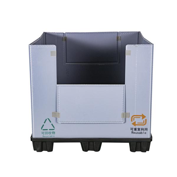 Custom HDPE gaylord box pallet foldable plastic pallet box for automotive battery packaging