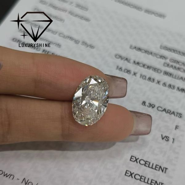 LuxuryShine Excellent Cut Lab Grown Diamond D-F Color White Oval 0.1-10CT VS1 with IGI Certificate 3EX Cut Stones