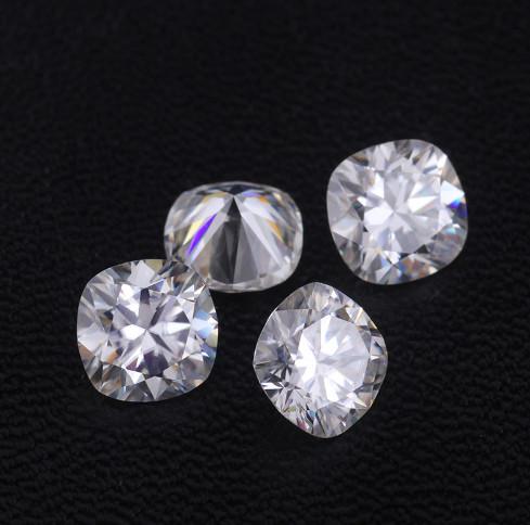 Synthetic Loose VVS Moissanite Gemstones For Jewelry Making , DEF Color 6mm Cushion Cut